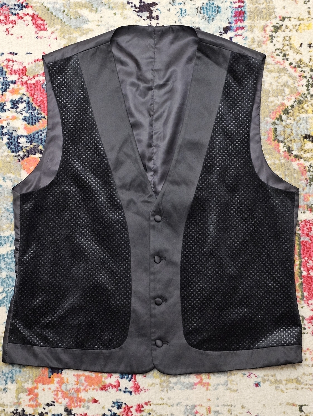 KILBURNE & FINCH Mens Tuxedo Vest Size 42L Diamond Formal Button